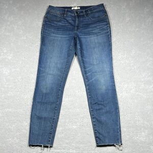 Madewell Jeans Womens Size 29 Blue Skinny Jeans Raw Hem Pockets Denim